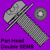 SEMS Machine Screws - Pan Head, Double SEMS